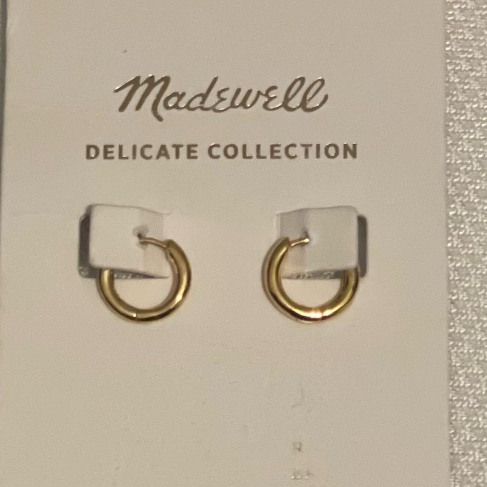 Madewell Demi-Fine Huggie Hoop Earrings New - Picture 5 of 11